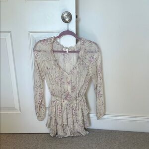 LoveShackFancy Cream Puff Sleeve Smocked Dress